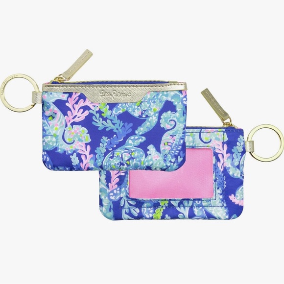 Lilly Pulitzer ID and Card Holder with Zip Close, Turtle Villa - NWOT - Picture 1 of 4